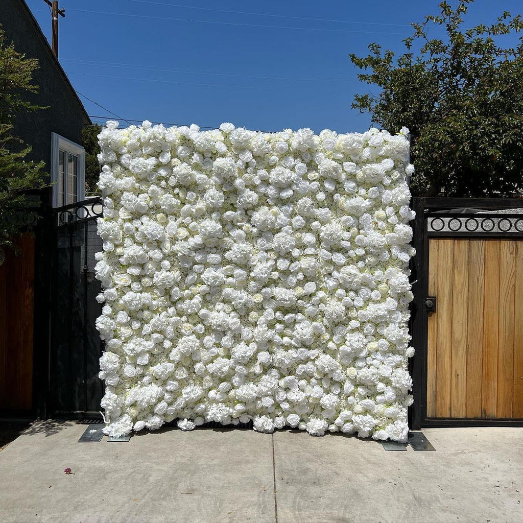 Snow：3D Fabric Artificial rolling up curtain flower wall