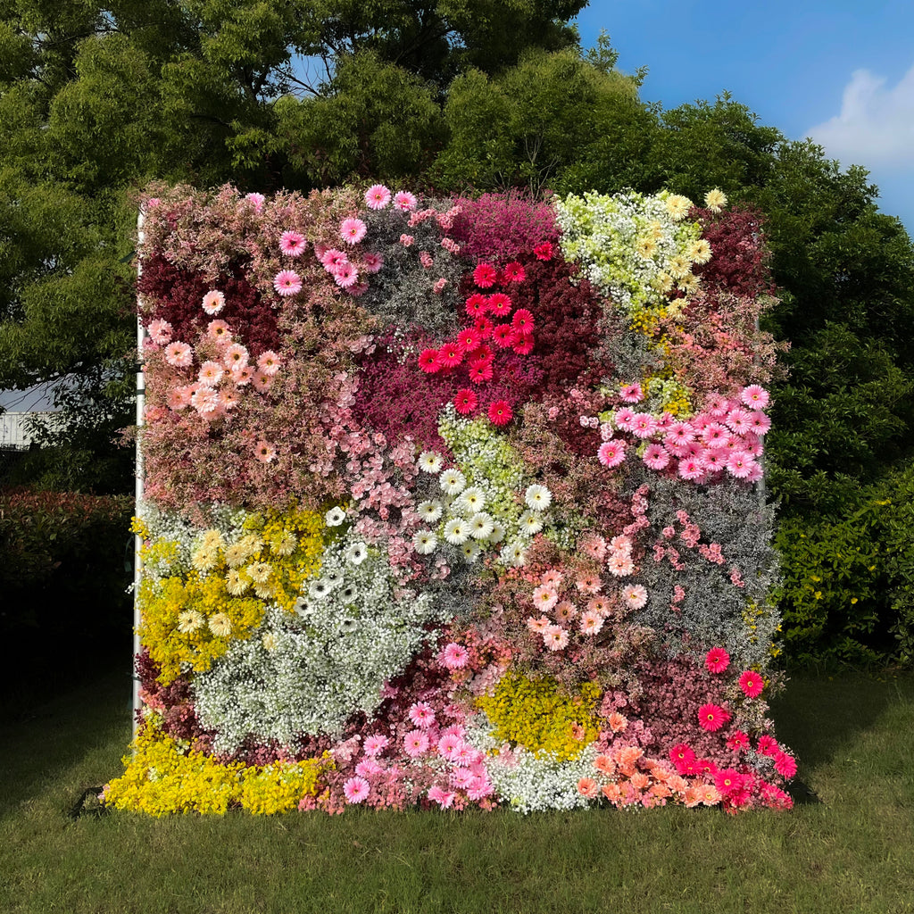 Twinkle：5D Fabric Artificial rolling up curtain flower wall