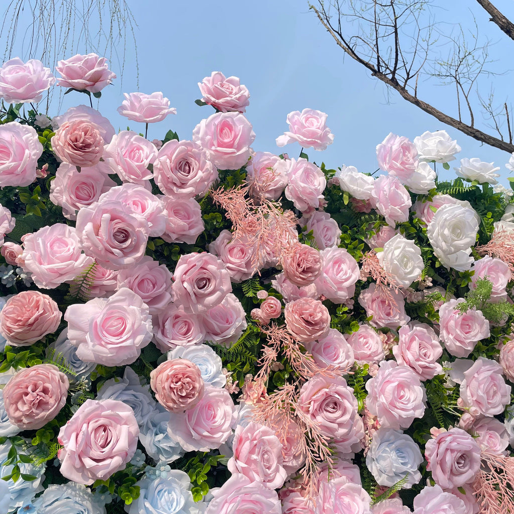 Hope - 5D Fabric Roll Up Flower Wall for Gender Reveal Baby Shower Party Backdrop