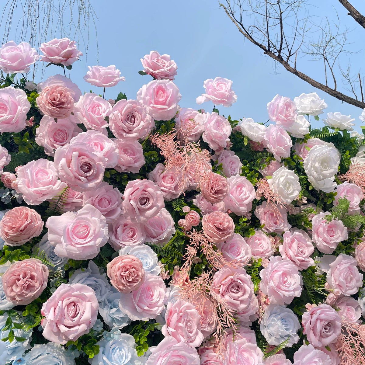 Hope - 5D Fabric Roll Up Flower Wall for Gender Reveal Baby Shower Party Backdrop
