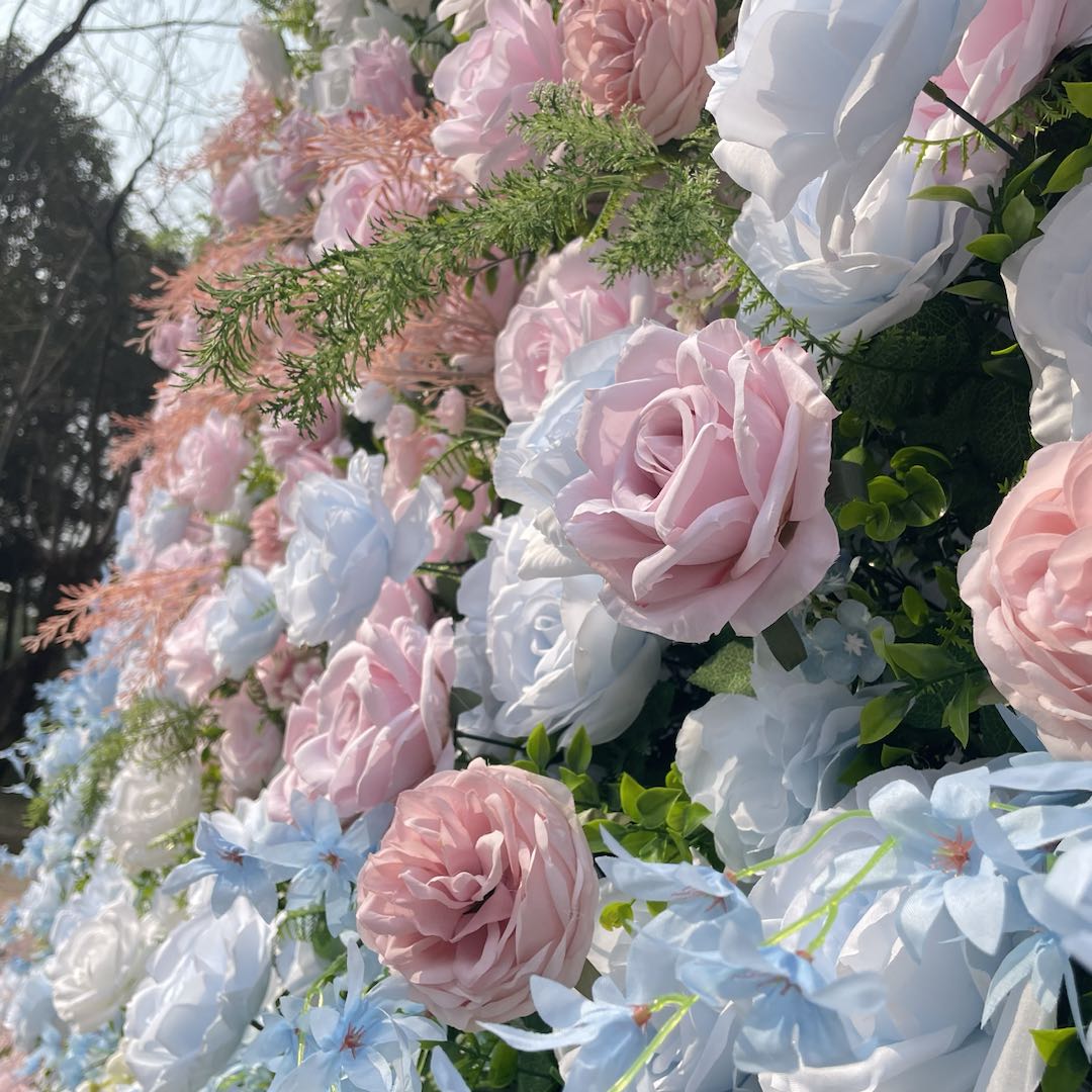 Hope - 5D Fabric Roll Up Flower Wall for Gender Reveal Baby Shower Party Backdrop