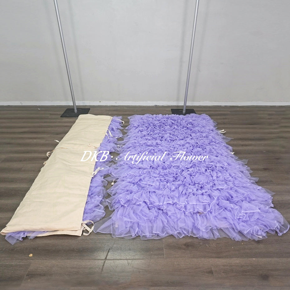 2027 New Handmade Blue Purple Yarn Wrinkled Texture Cloth 8*8ft square Wall Decoration Wavy Shaped Design Photo Booth Backdrop Free Shipping