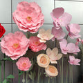 2027 Trending Giant Pink and Champagne EVA Flower Set Handmade Faux Peony Ranunculus Phalaenopsis Floral Decoration for Wedding - Free Shipping