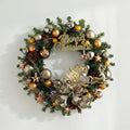 19 Inches Elegant Gold Christmas Wreath with Metallic Ornaments and Floral Accents
