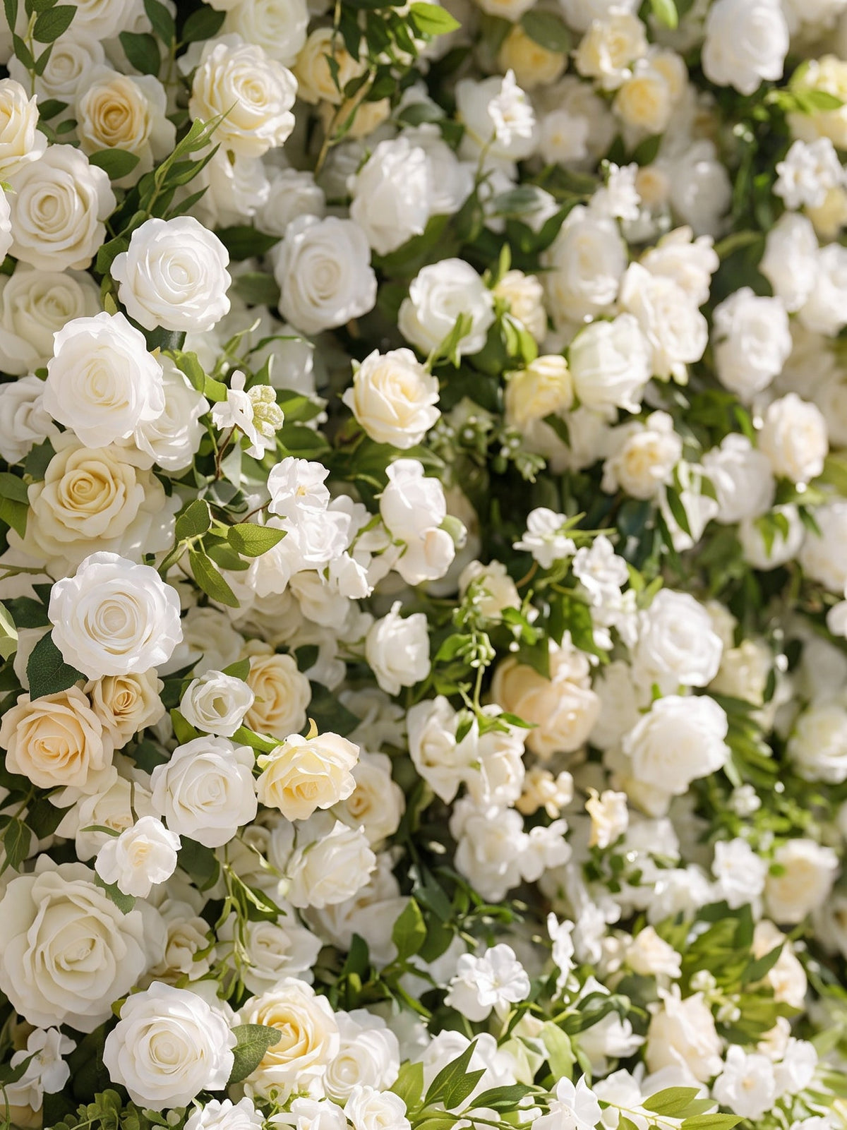 Verdant：2026 Luxury 5D White & Green Floral Wall with Greenery Roll-Up Backdrop for Whimsical Bridal Showers