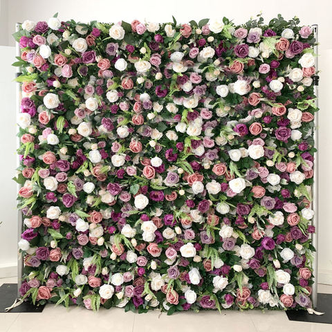 3D Roll up Artificial Silk Burgundy Red Rose Wedding Flower Wall Backdrop for Wedding Decorations Free Shipping