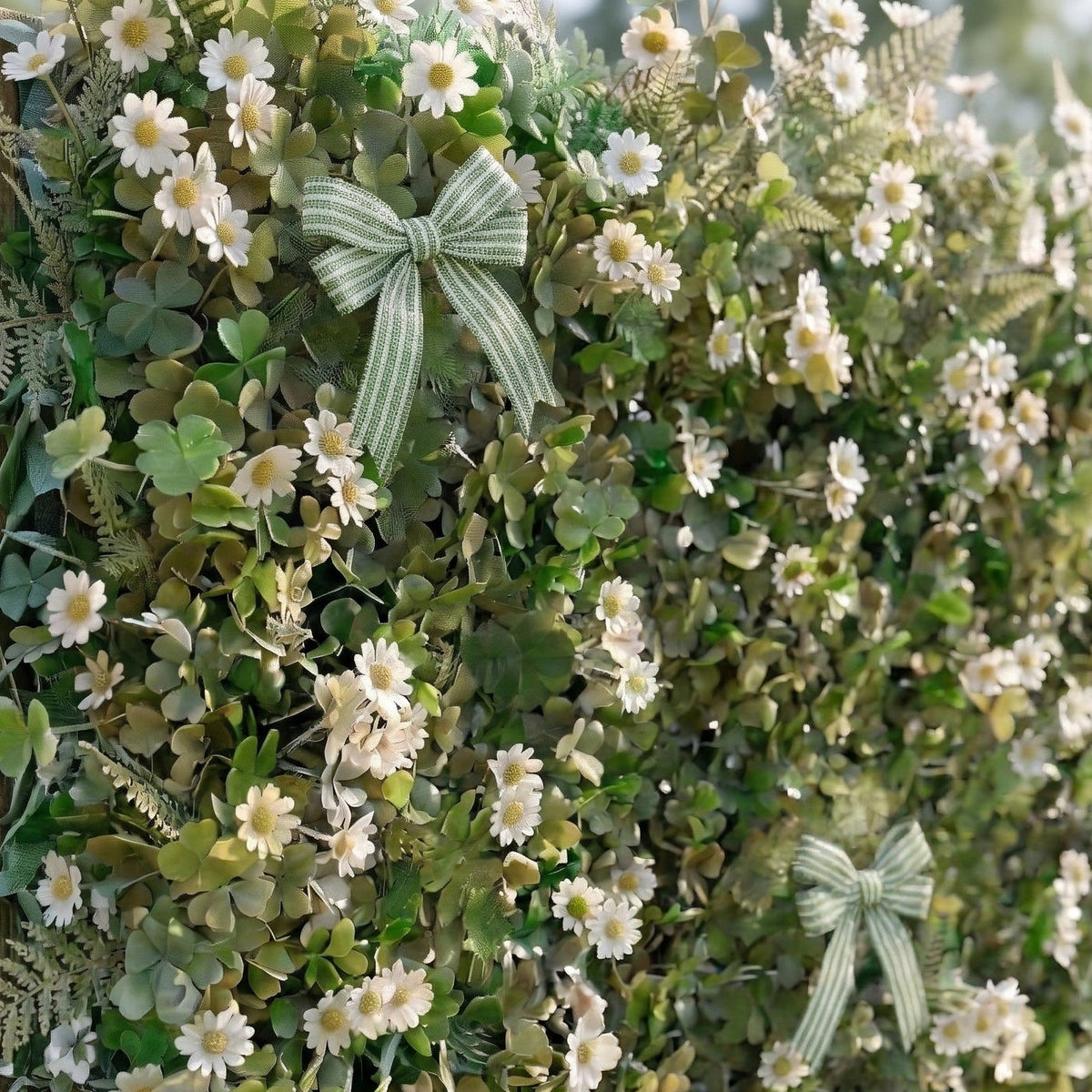 Clover: 5D Green Lucky Clovers Silk Floral Wall Roll-Up Fabric Backdrop for St.Patrick' Day Events Decoration