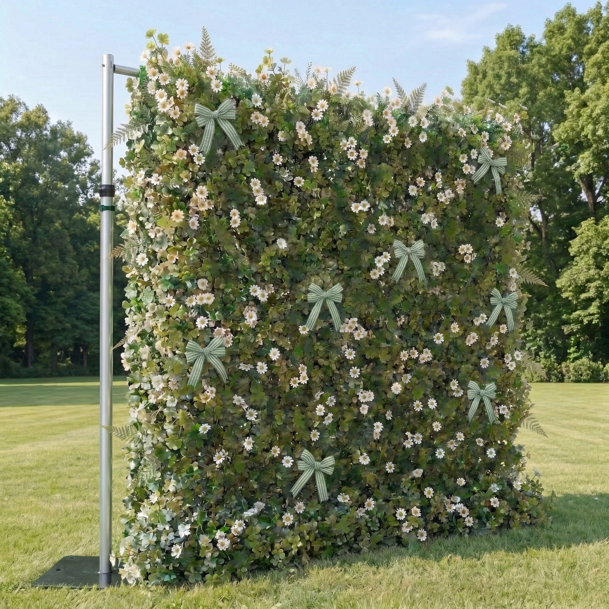 Clover: 5D Green Lucky Clovers Silk Floral Wall Roll-Up Fabric Backdrop for St.Patrick' Day Events Decoration