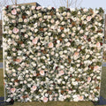 Artificial Flower Wall Panel White Champagne Roses Pink Anthurium Mixed Green Leaves Wall for Wedding Background Decoration Free Shipping