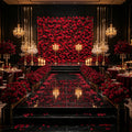 Artificial Flowers Dark Red Artificial Flower Wall, Artificial Rose Peony Floral Backdrop for Wedding & Hotel Event Decoration Free Shipping