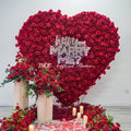 Artificial Silk Roll up Flower Wall Decorations Red Rose Heart Wall Flowers Backdrop for Marriage Proposal Planning Supplier Free Shipping