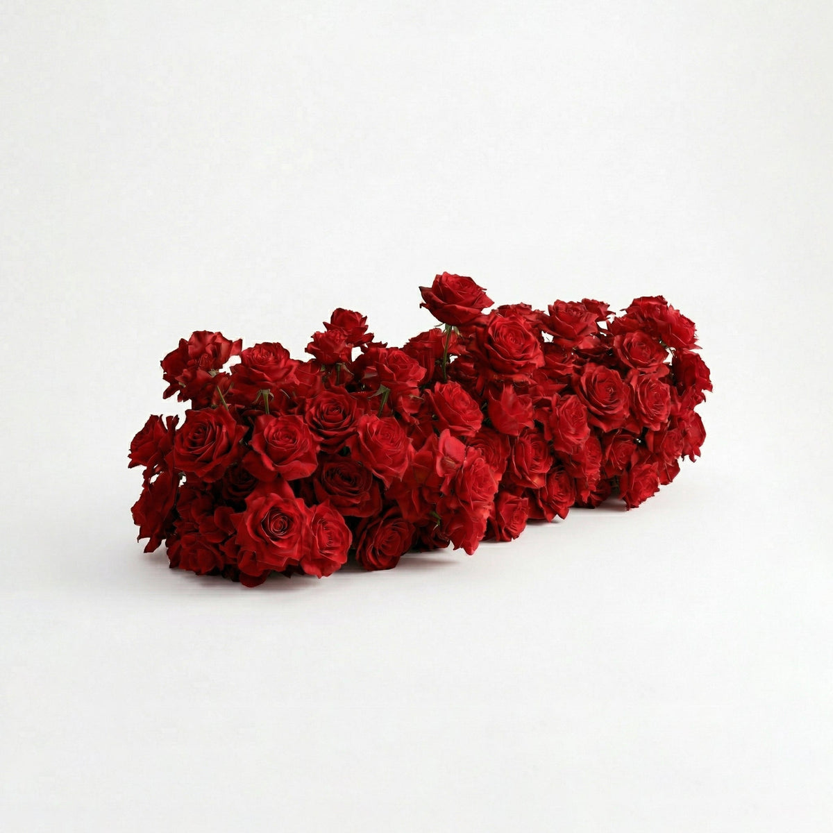 Auralis: 3D Romantic Crimson Heart-Shaped Artificial Floral Backdrop for Wedding & Valentine's Day Decor