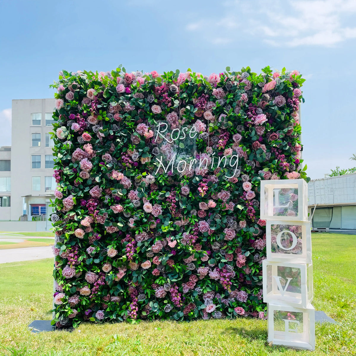 Autumn：5D Fabric Artificial rolling up curtain flower wall