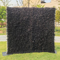 Black Organza Tulle Fabric Flower Wall 3D Ruffle Floral Backdrop Wedding Halloween Photo Booth Decor Flower Panel Free Shipping