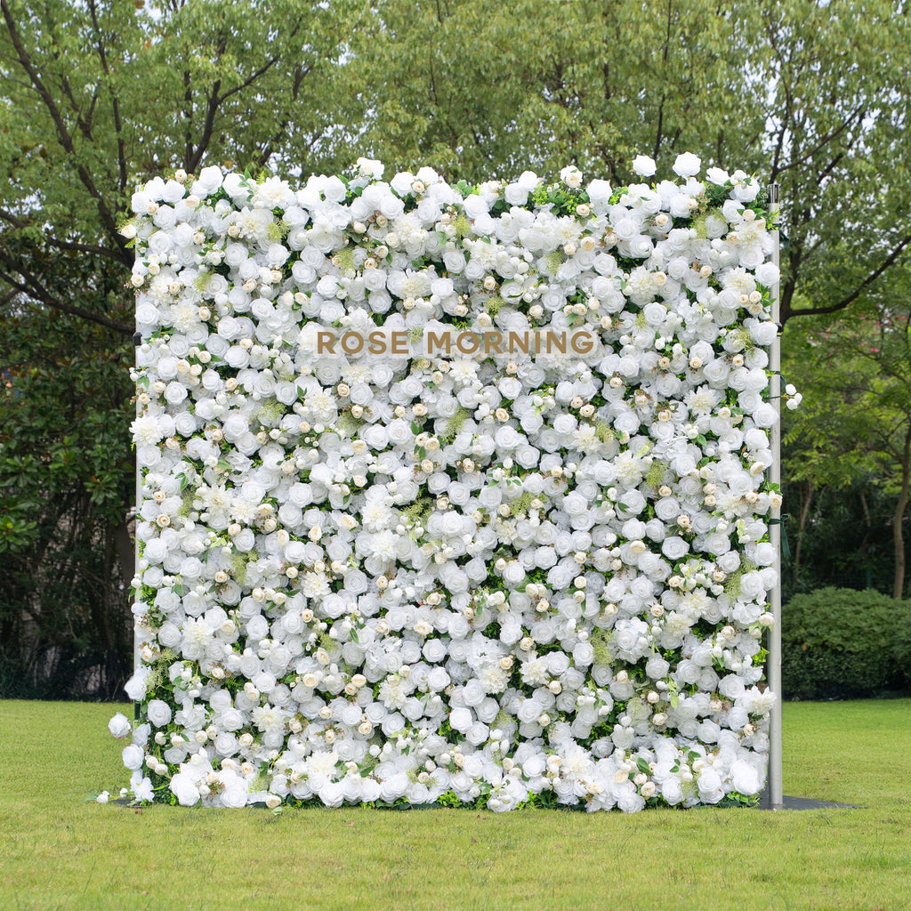 Celestia：3D Fabric Artificial rolling up curtain flower wall