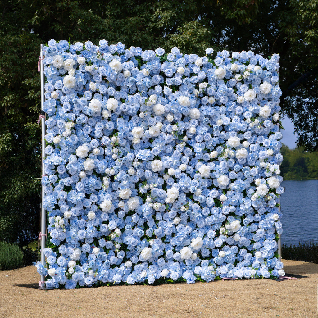 Clarissa：3D Fabric Artificial rolling up curtain flower wall