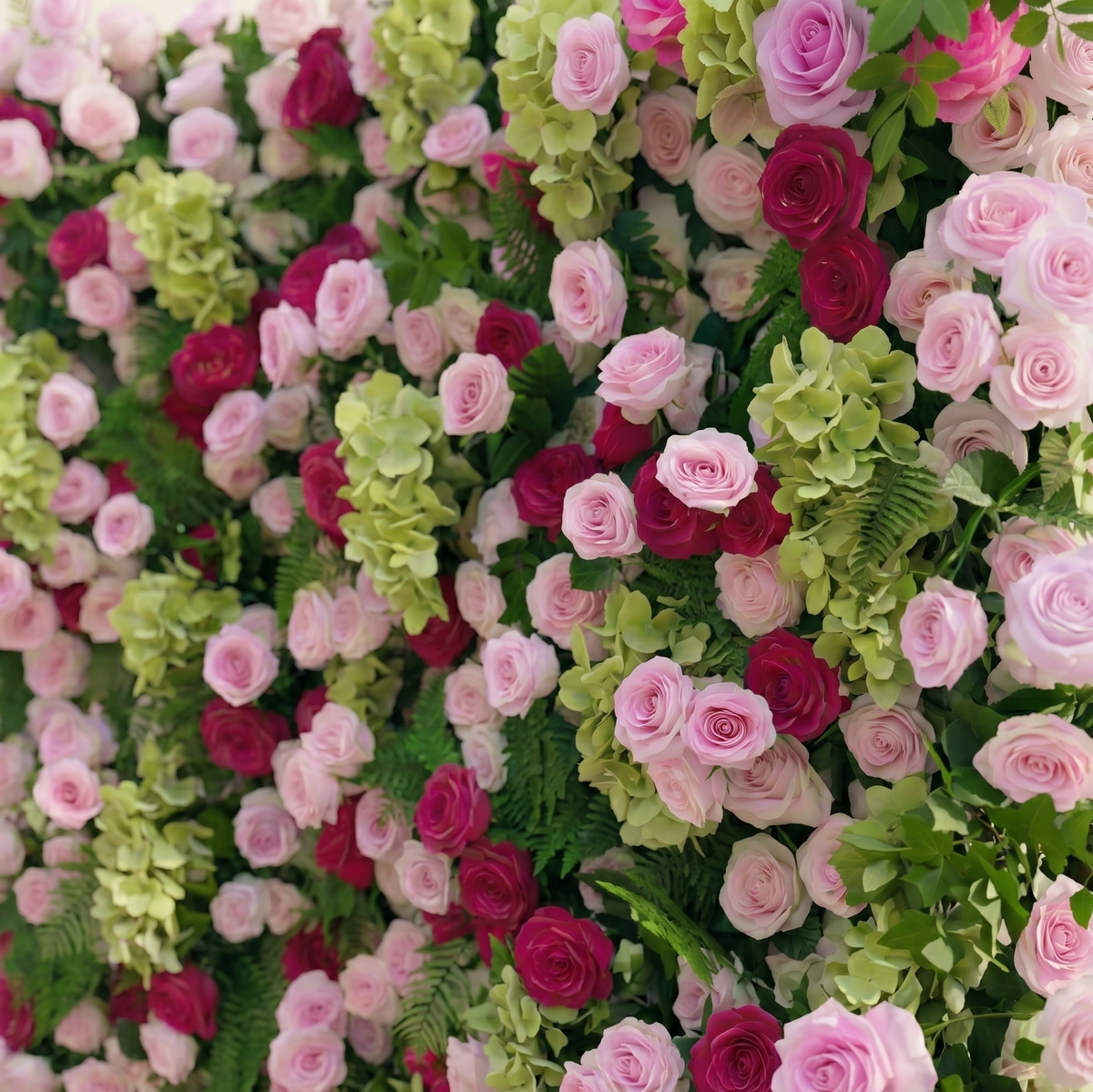 Cloravia: Premium 5D Dusty Rose & Lavender Silk Floral Wall Roll-Up Backdrop for Romantic Vintage Events