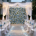 Custom Floral Arrangement Supplies Decoration 8*8ft Artificial Flower Wall Backdrop White Blue Hydrangea Flower Wall Decor Free Shipping