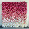 Custom Wedding Background Decor Cloth Back White Flowerwall 3D Roll up Artificial Silk Peony Rose Flower Wall Backdrop Free Shipping