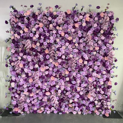 Customized Flower Wall Backdrop Baby Blue and White Flower Wall Panel Roll up Artificial Flower Wall Free Shipping