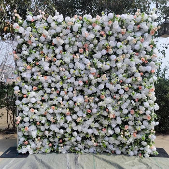 5D Flowerwall Rolling up Backdrop Square Artificial Flower Wall Hanging Decoration for Grand Opening Bridal Shower Party Free Shipping