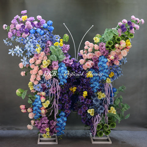 Artificial Flower Butterfly-shaped Floral Arrangement Colorful Fake Flower Decor for Wedding Event Home Decoration Free Shipping