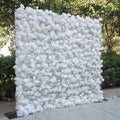 Craft Flower Manufacturer 8*8ft White Artificial Flower Wall Backdrop Rollup Decoration for Birthday Party Baby Shower Decor Free Shipping