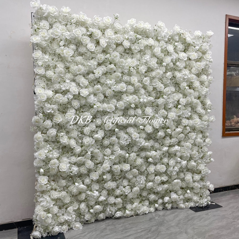 Fullest 5D Artificial Flower Wall Backdrop 8*8ft Size Roll up for Wedding Christmas Thanksgiving & Easter Decor-Hot Sale Free Shipping