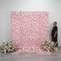 High Quality Artificial Pink Rose Flower Wall Roll up Flower Wall 8*8ft Wedding Panel for Wedding Backdrop Decoration Free Shipping