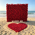 High-quality Customized 5D 3D Flower Wall Backdrop Silk Low Price Artificial Decorative Flower Wall Red Free Shipping