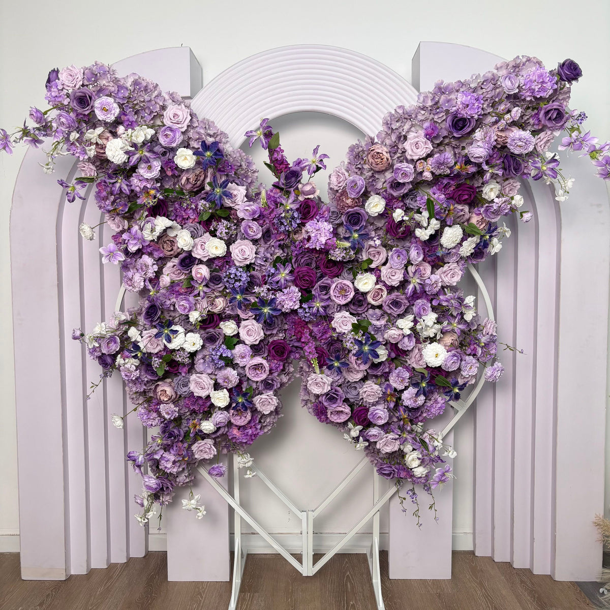 Purple Butterfly Flower Wall 1.5*1.6m Artificial Flower Arrangement Backdrop Panel Low Price Stage Flower Wall Free Shipping
