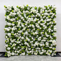 Wedding Decoration 8x8 Flower Wall Real Touch Silk White Green Rose Hydrangea Sauqre Artificial Flower Wall Backdrop Free Shipping