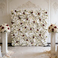 White Tones 5D Artificial Flower Panel Flower Backdrop Wall for Wedding Decor Free Shipping