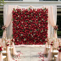 Wholesale Handmade Wedding Red Silk Artificial Flower Wall Backdrop 8ft X 8ft Rose Wall for Decor Mother's Day & Christmas Free Shipping