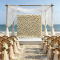 Wholesale Handmade Wedding White Silk Artificial Flower Wall Backdrop 8ft X 8ft Rose Wall for Decor Mother's Day & Christmas Free Shipping