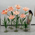 Wholesale Trending Champagne Giant Paper Flower Set 10pcs Free-Standing Flower for Bar Mall Event Decoration - Free Shipping