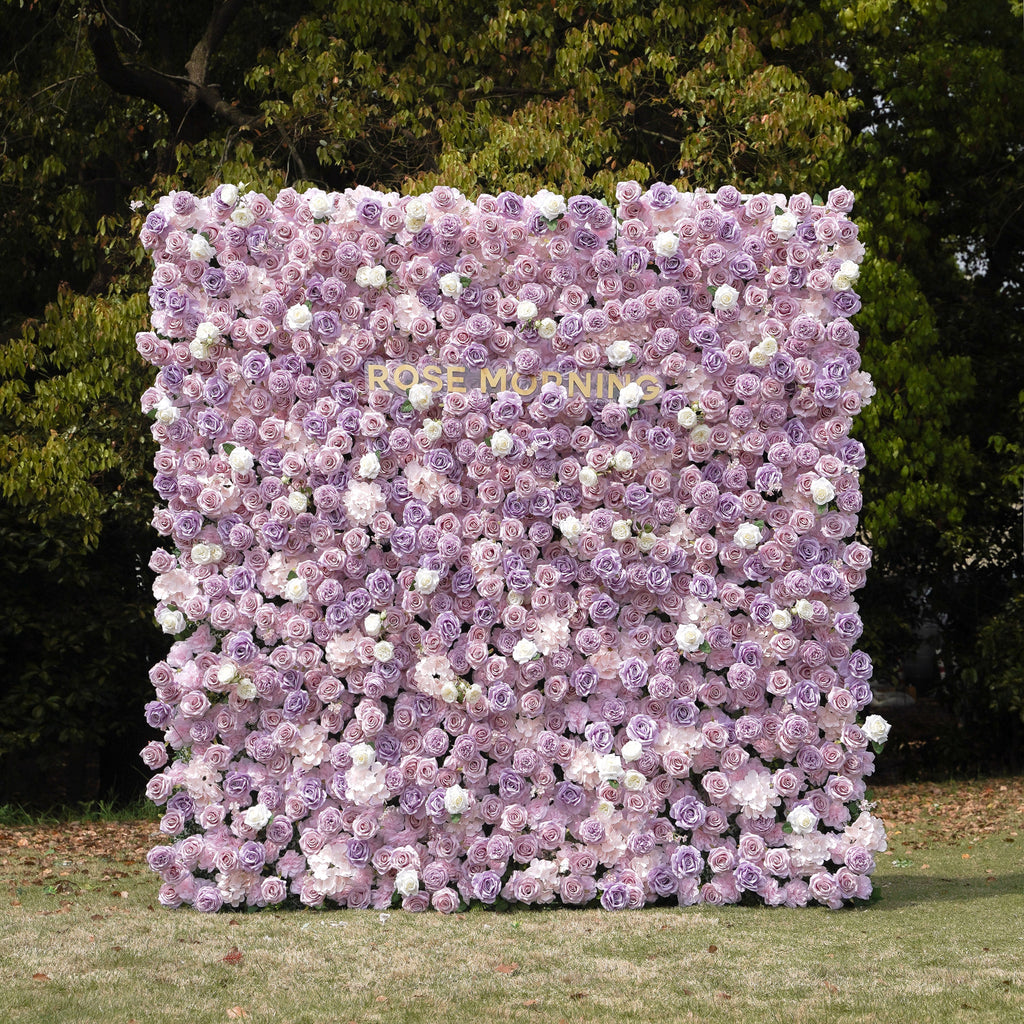 Alina：5D Fabric Artificial rolling up curtain flower wall