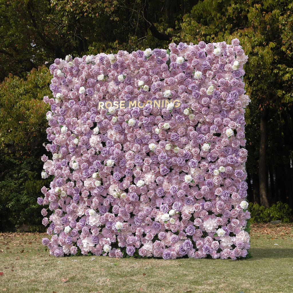 Alina：5D Fabric Artificial rolling up curtain flower wall