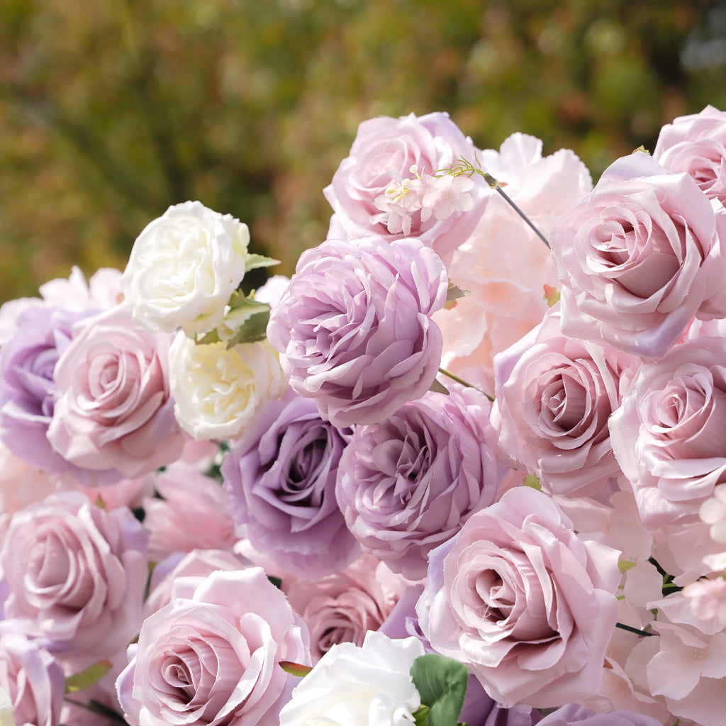 Alina：5D Fabric Artificial rolling up curtain flower wall