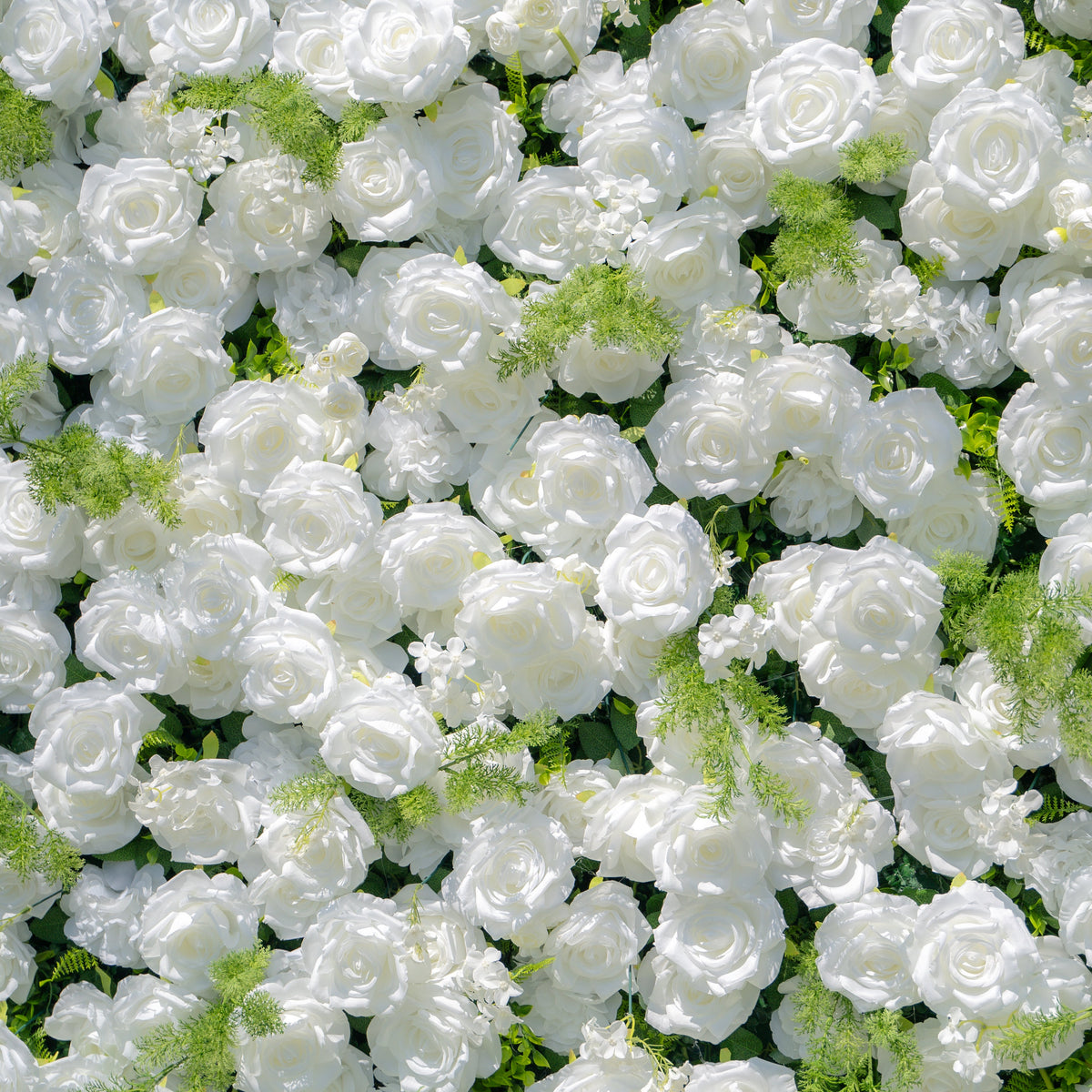 Forest - White Green Popular 5D Fabric Roll Up Flower Wall for Wedding Party Backdrop