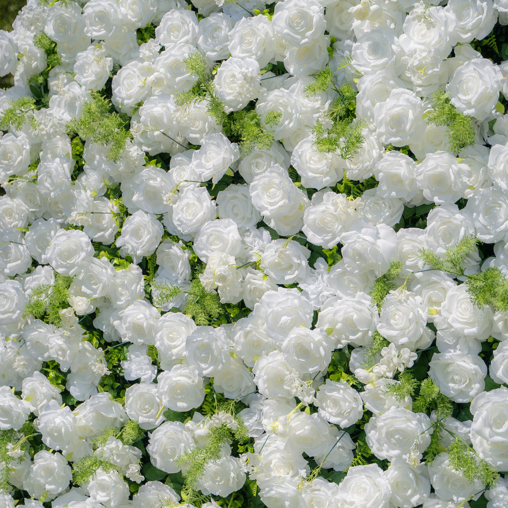 Forest - White Green Popular 5D Fabric Roll Up Flower Wall for Wedding Party Backdrop