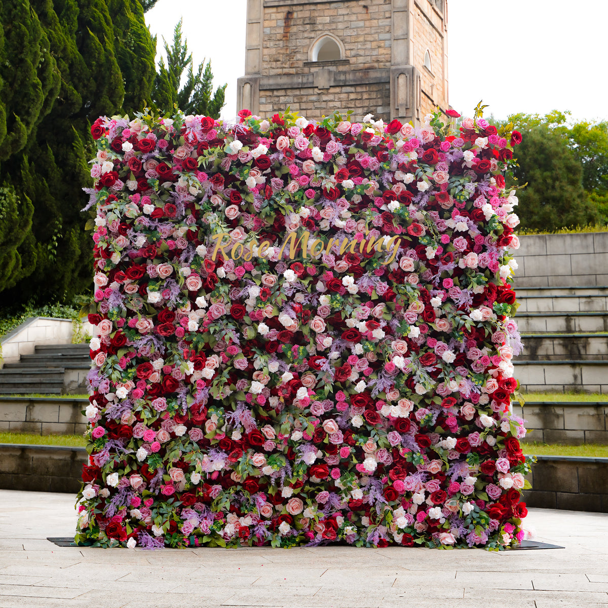 Ember：5D Fabric Artificial rolling up curtain flower wall