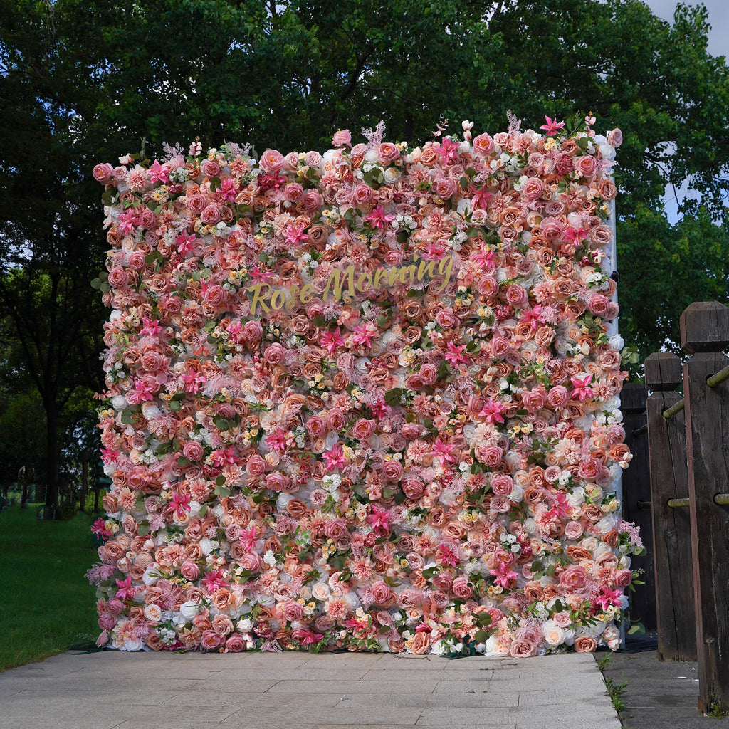 Doris：5D Fabric Artificial rolling up curtain flower wall
