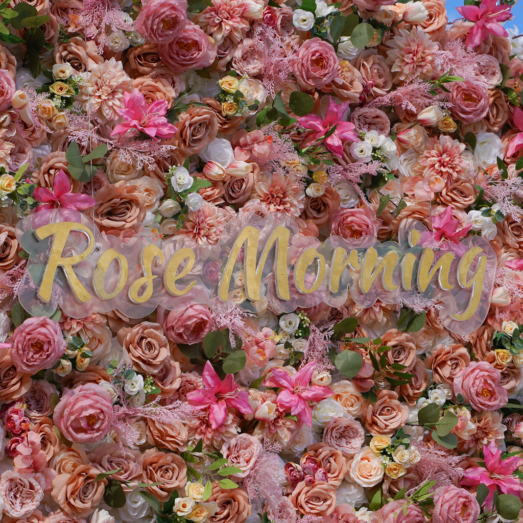 Doris：5D Fabric Artificial rolling up curtain flower wall
