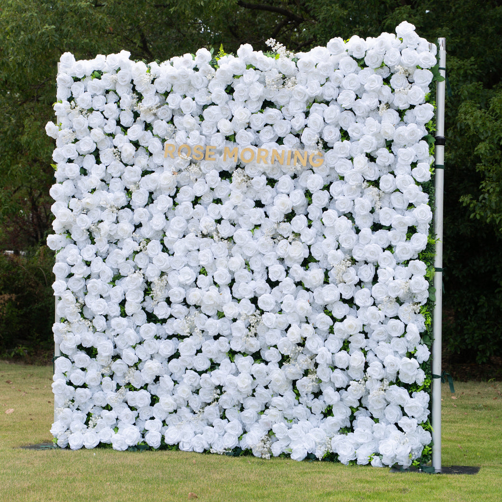 Ava：3D Fabric Artificial rolling up curtain flower wall