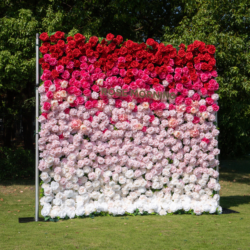 Buuz：3D Fabric Artificial rolling up curtain flower wall