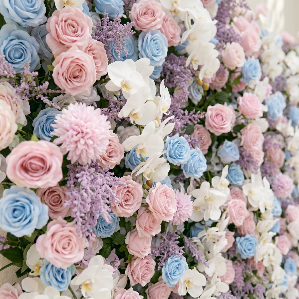 Davilyne: Vibrant 5D Pastel Pink & Blue Floral Wall Roll-Up Backdrop for Whimsical Bridal Showers & Celebrations