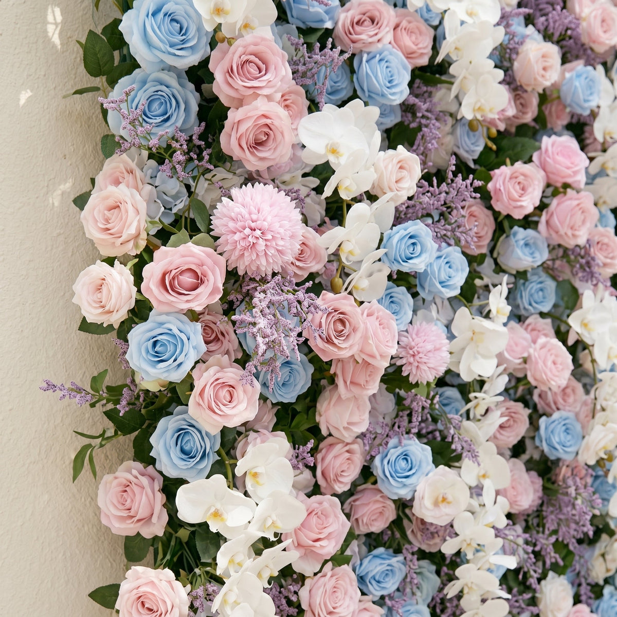 Davilyne: Vibrant 5D Pastel Pink & Blue Floral Wall Roll-Up Backdrop for Whimsical Bridal Showers & Celebrations