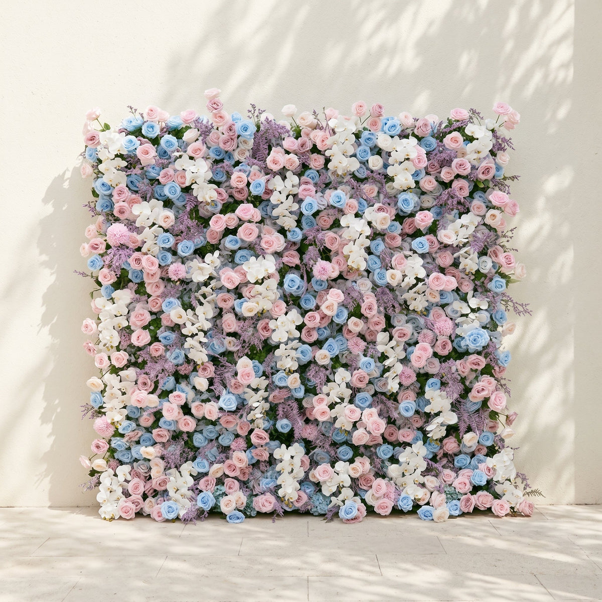 Davilyne: Vibrant 5D Pastel Pink & Blue Floral Wall Roll-Up Backdrop for Whimsical Bridal Showers & Celebrations