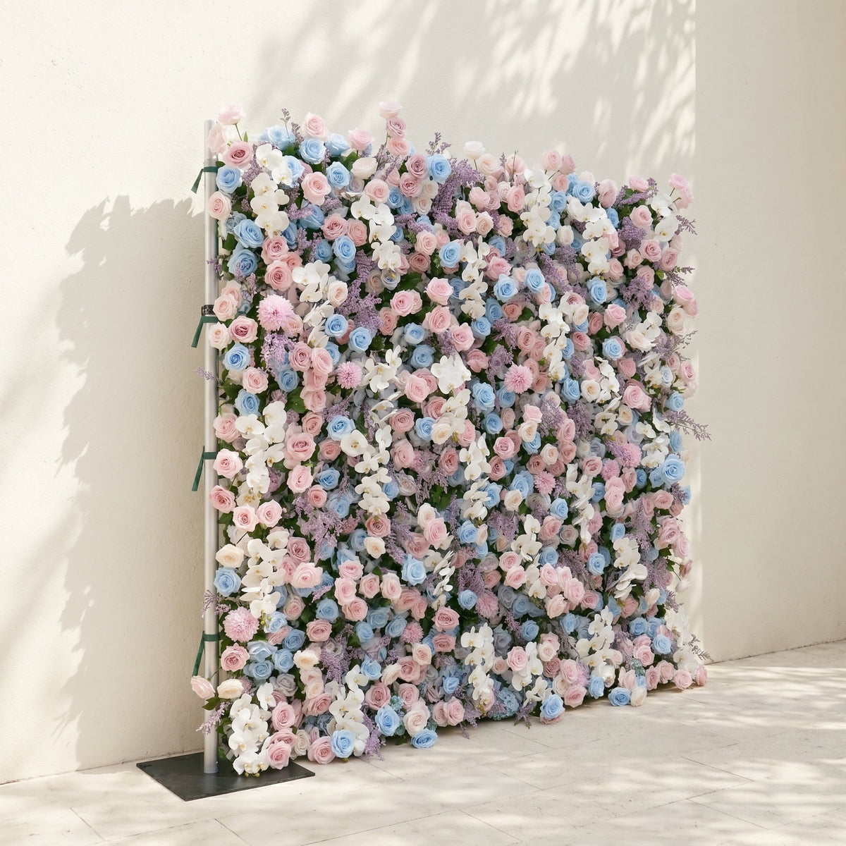 Davilyne: Vibrant 5D Pastel Pink & Blue Floral Wall Roll-Up Backdrop for Whimsical Bridal Showers & Celebrations